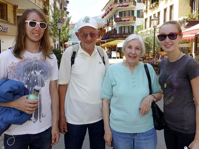 Grandparents traveling with their grandchildren